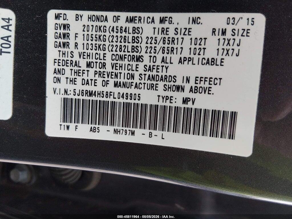5J6RM4H58FL049905 2015 HONDA CR-V photo no. 9