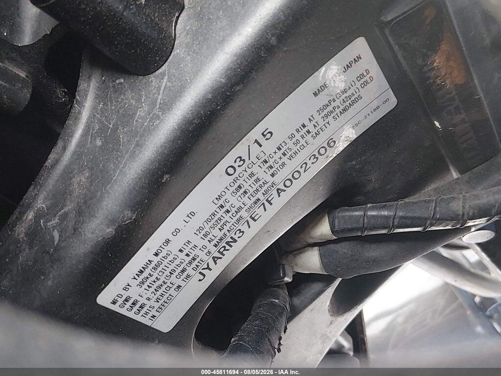 JYARN37E7FA002306 2015 YAMAHA FJ09 photo no. 10