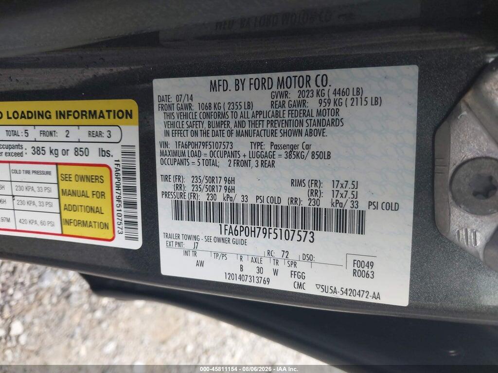 1FA6P0H79F5107573 2015 FORD FUSION photo no. 9
