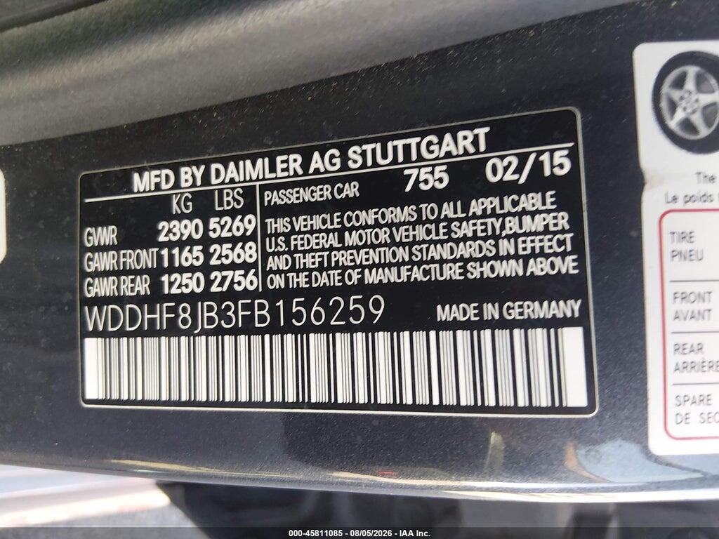 WDDHF8JB3FB156259 2015 MERCEDES-BENZ E 350 photo no. 9