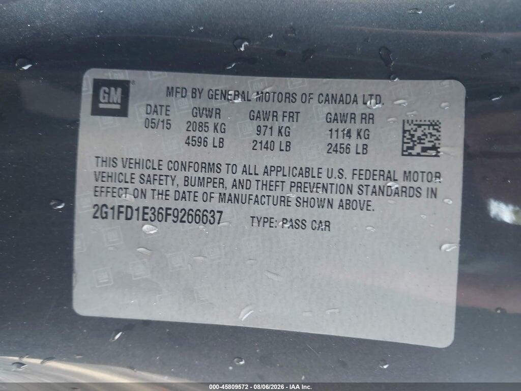 2G1FD1E36F9266637 2015 CHEVROLET CAMARO photo no. 9