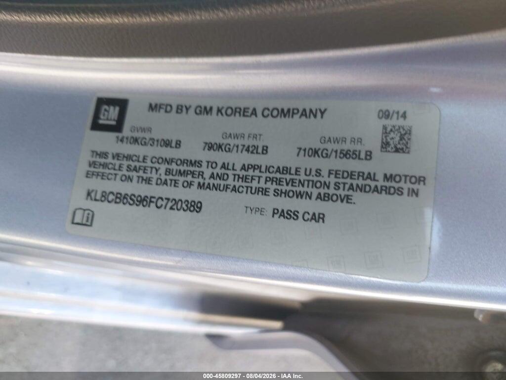 KL8CB6S96FC720389 2015 CHEVROLET SPARK photo no. 9