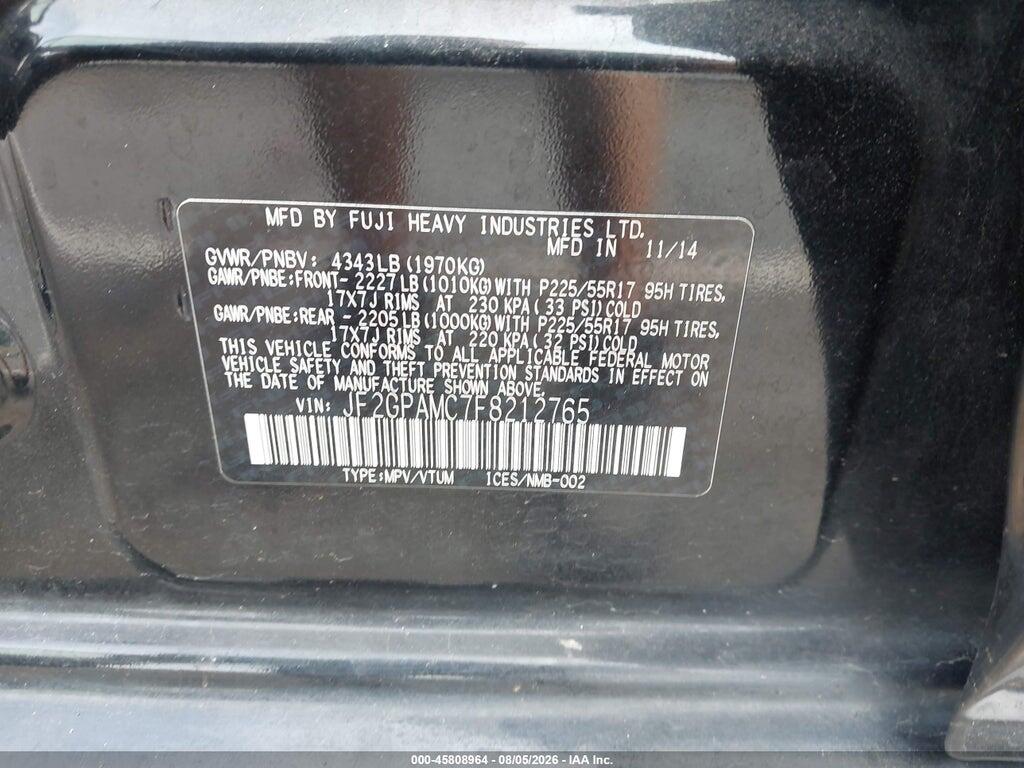 JF2GPAMC7F8212765 2015 SUBARU XV CROSSTREK photo no. 9