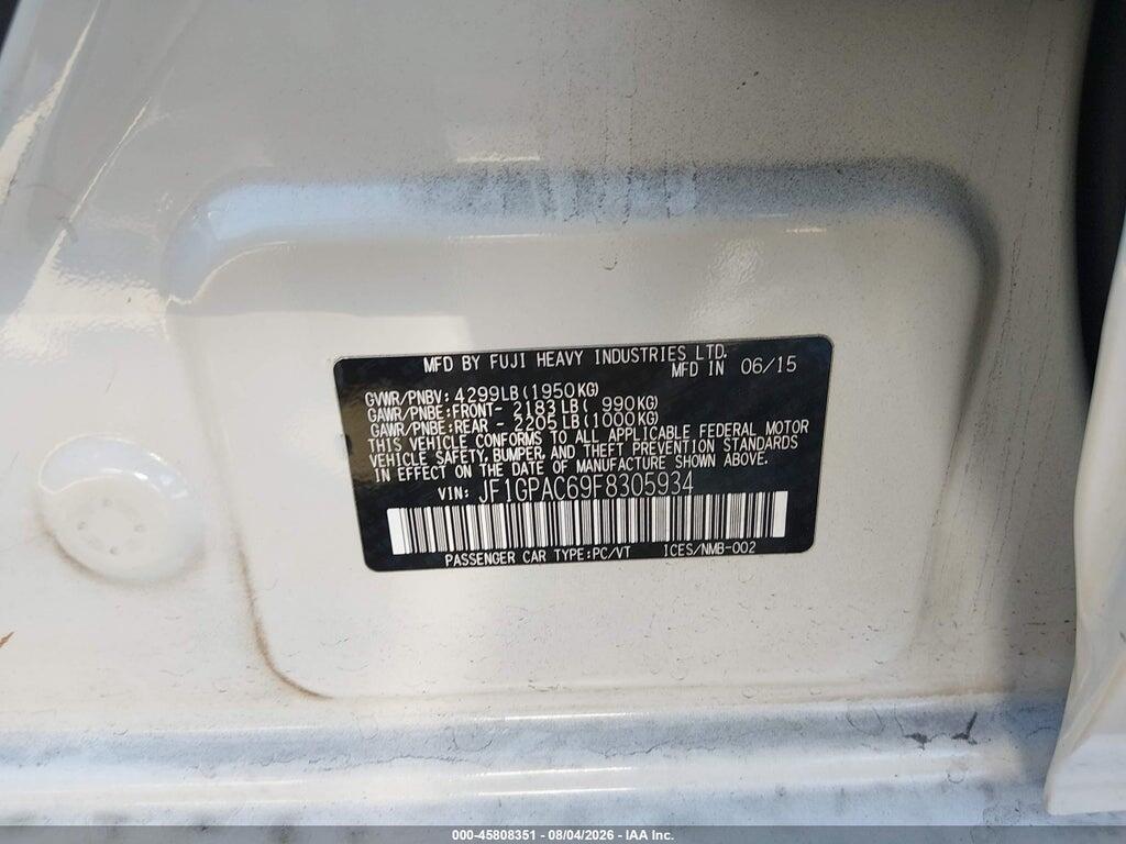 JF1GPAC69F8305934 2015 SUBARU IMPREZA photo no. 9