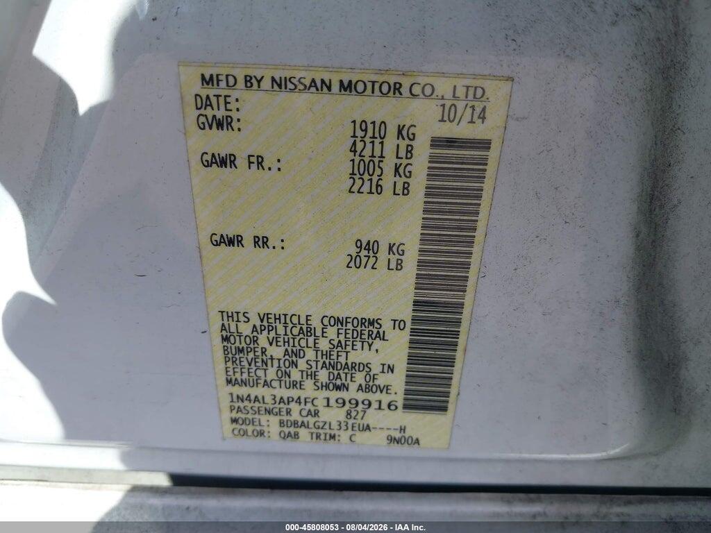 1N4AL3AP4FC199916 2015 NISSAN ALTIMA photo no. 9
