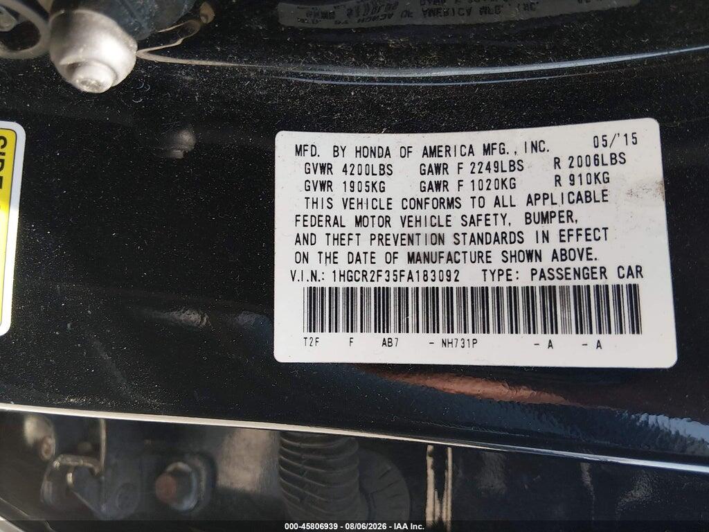 1HGCR2F35FA183092 2015 HONDA ACCORD photo no. 9