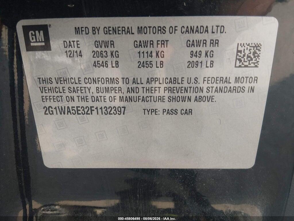 2G1WA5E32F1132397 2015 CHEVROLET IMPALA LIMITED photo no. 9