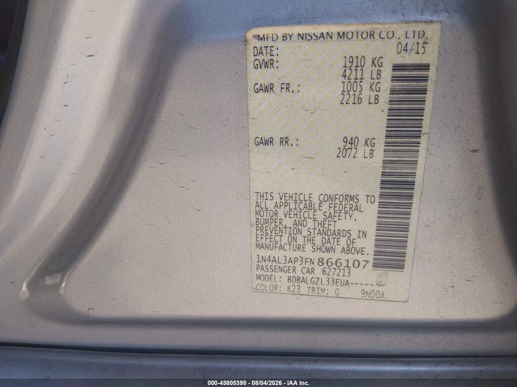 1N4AL3AP3FN866107 2015 NISSAN ALTIMA photo no. 9