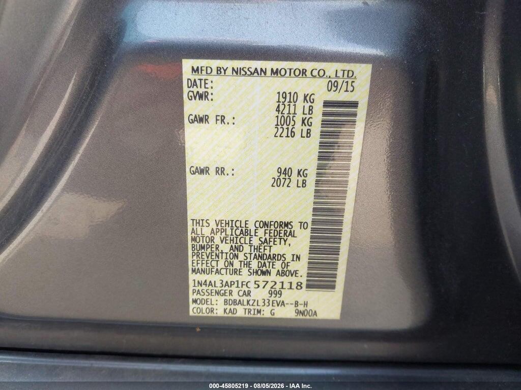 1N4AL3AP1FC572118 2015 NISSAN ALTIMA photo no. 9