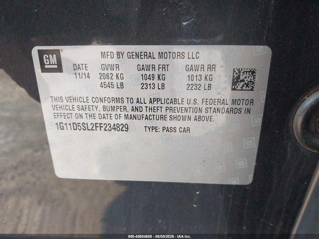1G11D5SL2FF234829 2015 CHEVROLET MALIBU photo no. 9
