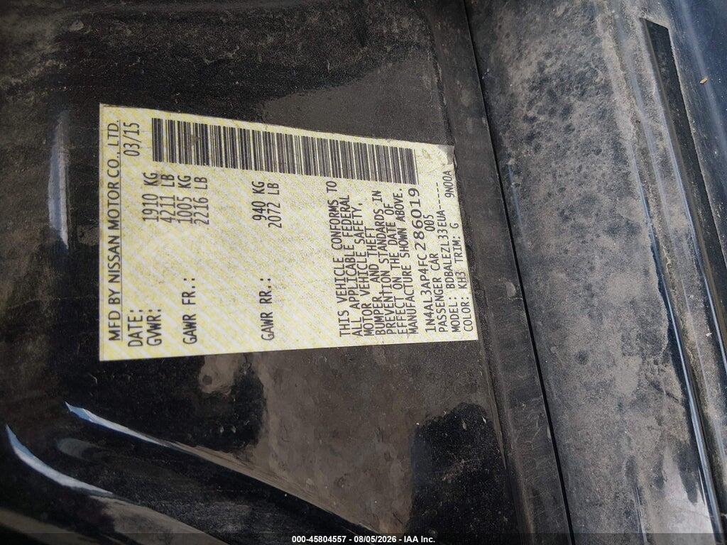 1N4AL3AP4FC286019 2015 NISSAN ALTIMA photo no. 9