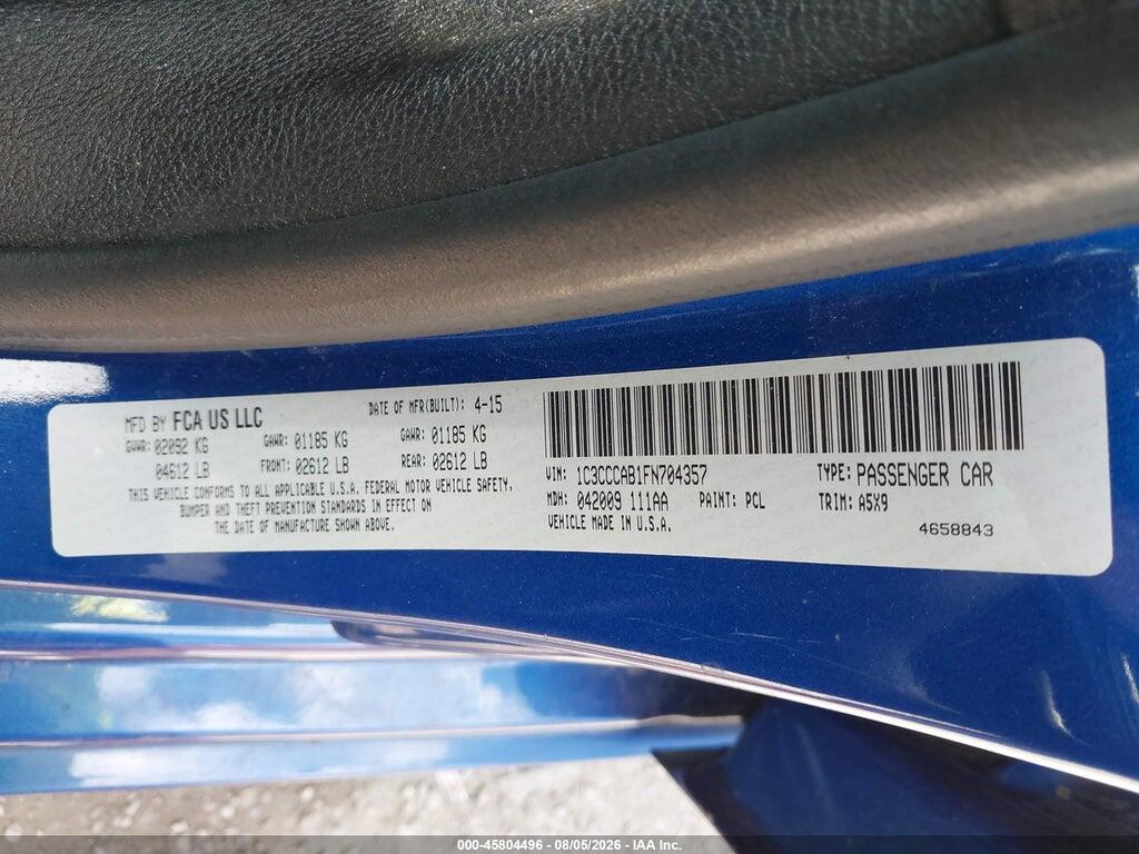 1C3CCCAB1FN704357 2015 CHRYSLER 200 photo no. 9