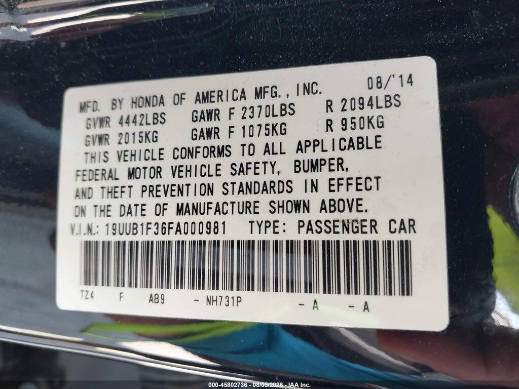 19UUB1F36FA000981 2015 ACURA TLX photo no. 9
