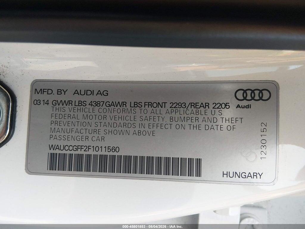 WAUCCGFF2F1011560 2015 AUDI A3 photo no. 9