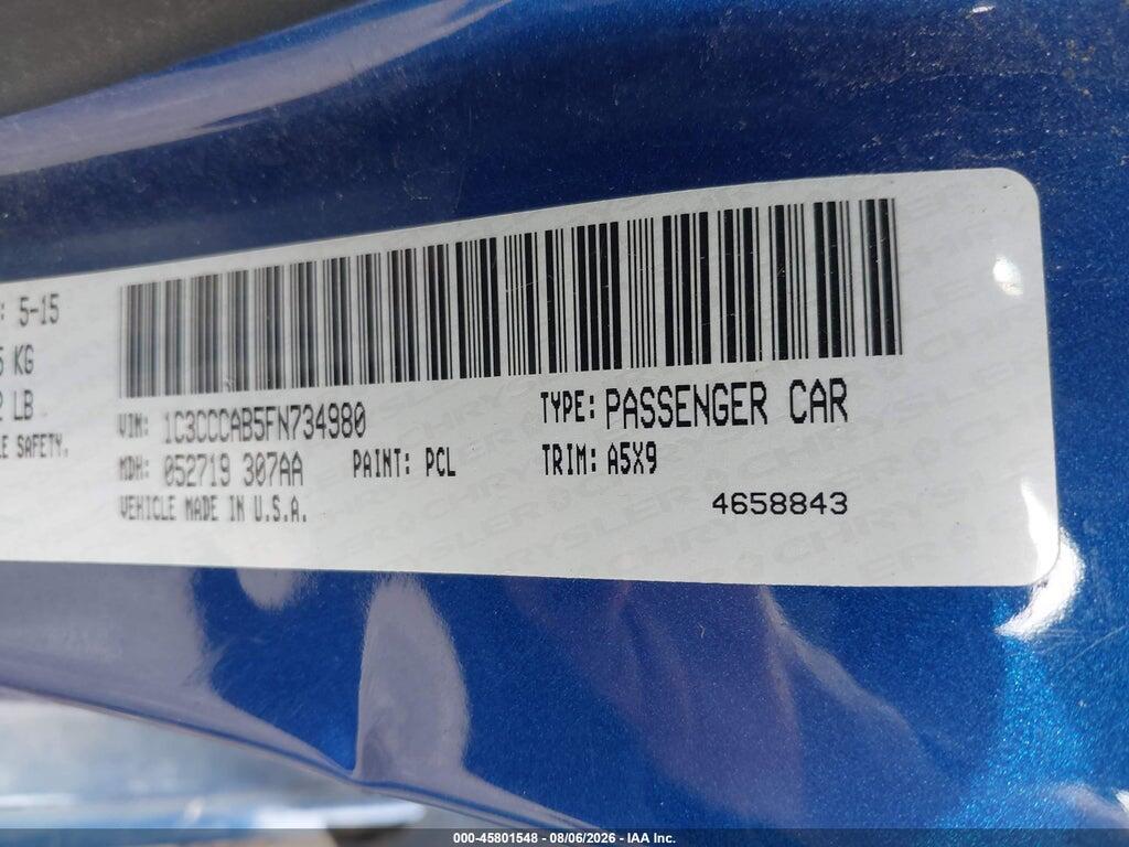 1C3CCCAB5FN734980 2015 CHRYSLER 200 photo no. 9
