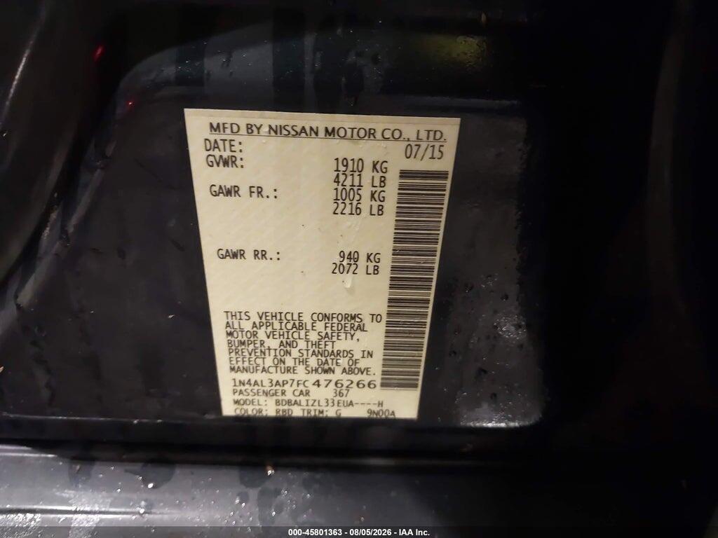 1N4AL3AP7FC476266 2015 NISSAN ALTIMA photo no. 9