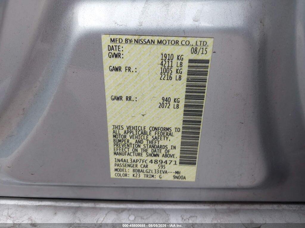 1N4AL3AP7FC489471 2015 NISSAN ALTIMA photo no. 9