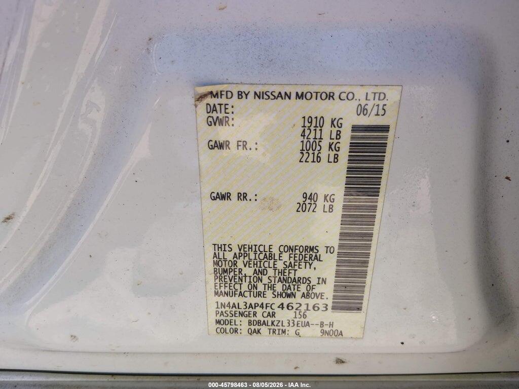 1N4AL3AP4FC462163 2015 NISSAN ALTIMA photo no. 9