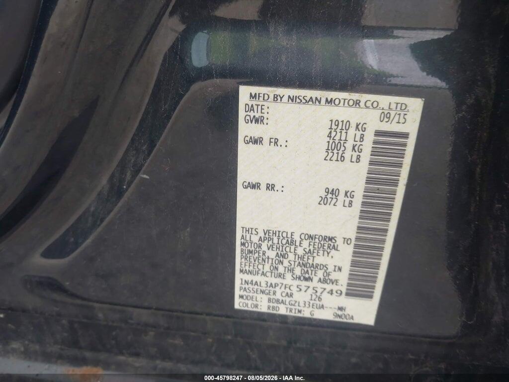 1N4AL3AP7FC575749 2015 NISSAN ALTIMA photo no. 9