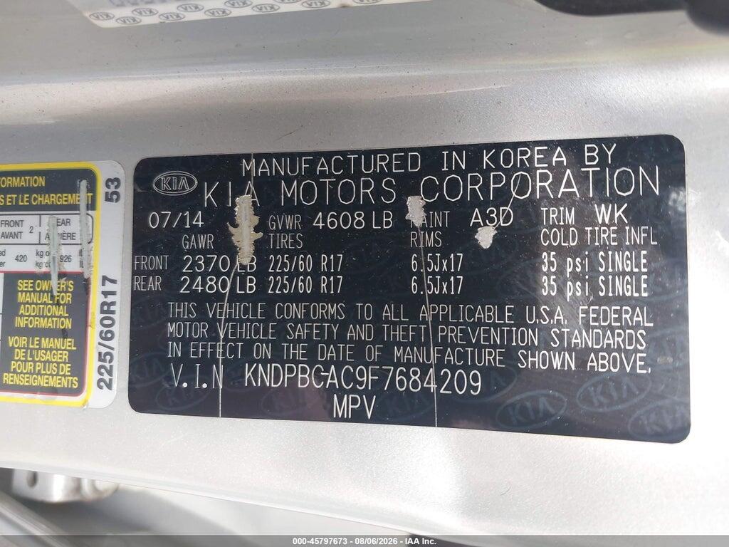 KNDPBCAC9F7684209 2015 KIA SPORTAGE photo no. 9