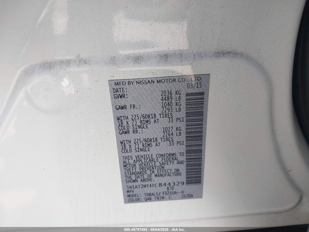 5N1AT2MT4FC844329 2015 NISSAN ROGUE photo no. 9