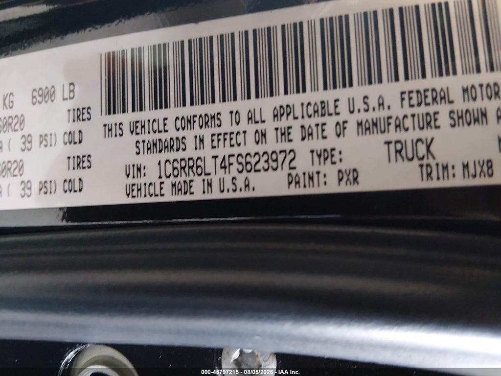 1C6RR6LT4FS623972 2015 RAM 1500 photo no. 9