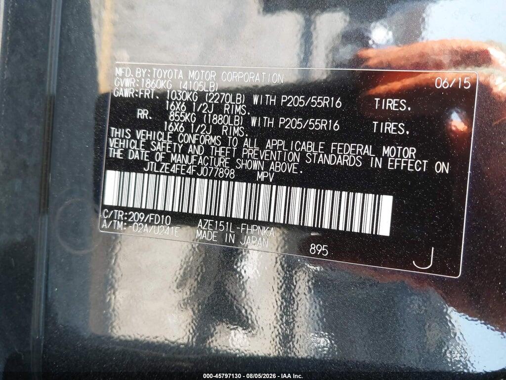 JTLZE4FE4FJ077898 2015 SCION XB photo no. 9