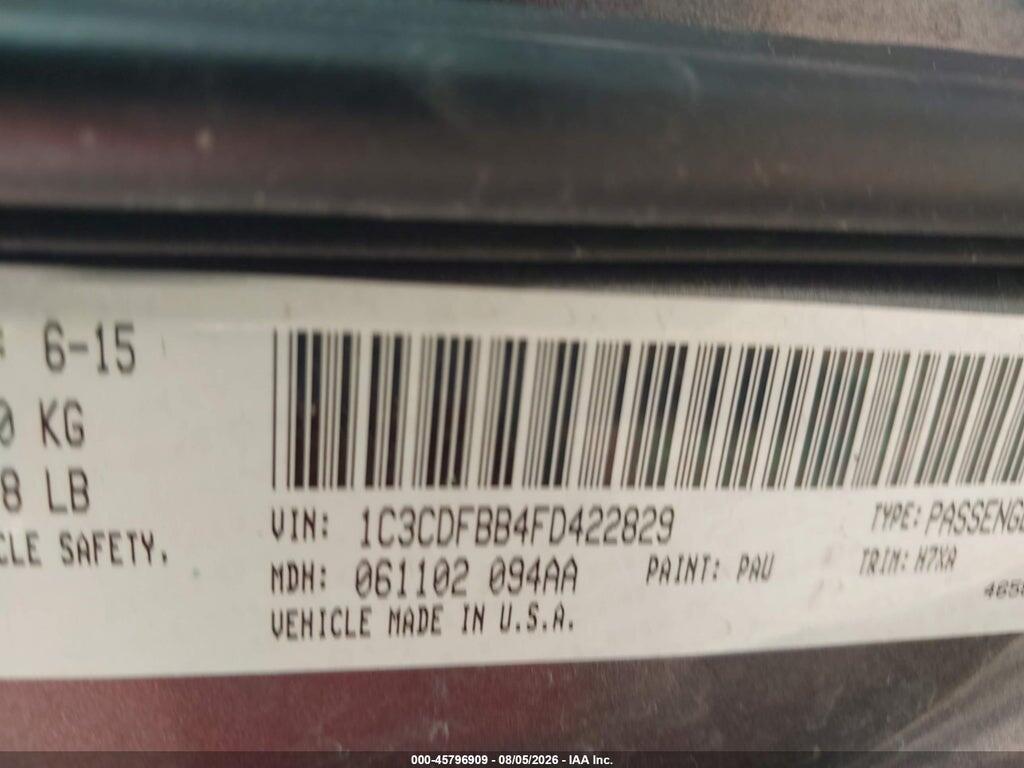 1C3CDFBB4FD422829 2015 DODGE DART photo no. 9