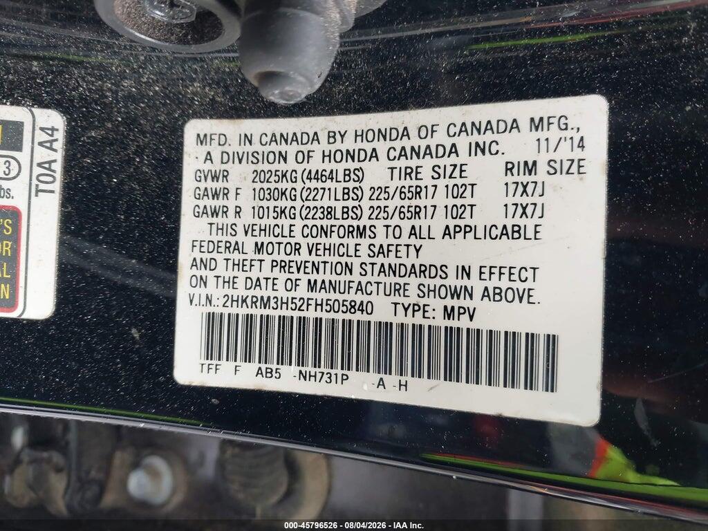 2HKRM3H52FH505840 2015 HONDA CR-V photo no. 9