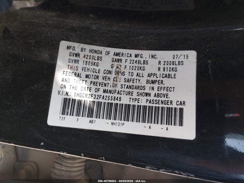 1HGCR2F32FA255849 2015 HONDA ACCORD photo no. 9