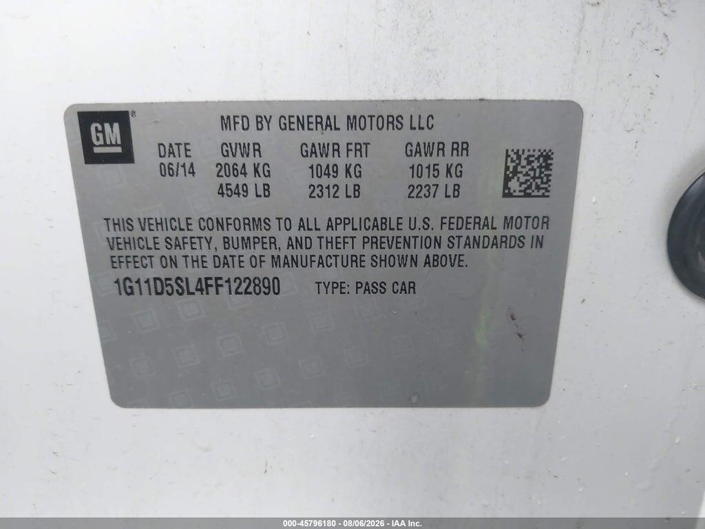 1G11D5SL4FF122890 2015 CHEVROLET MALIBU photo no. 9