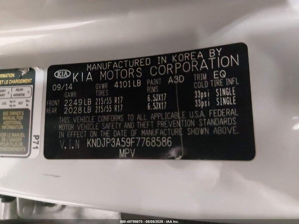KNDJP3A59F7768586 2015 KIA SOUL photo no. 9