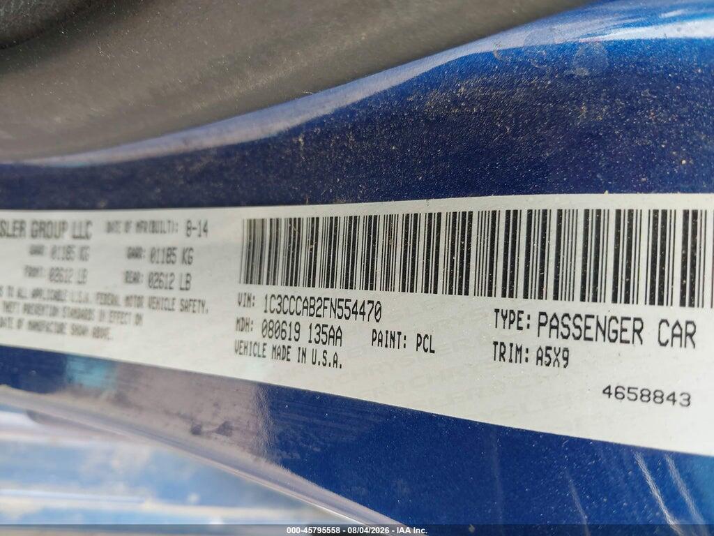 1C3CCCAB2FN554470 2015 CHRYSLER 200 photo no. 9