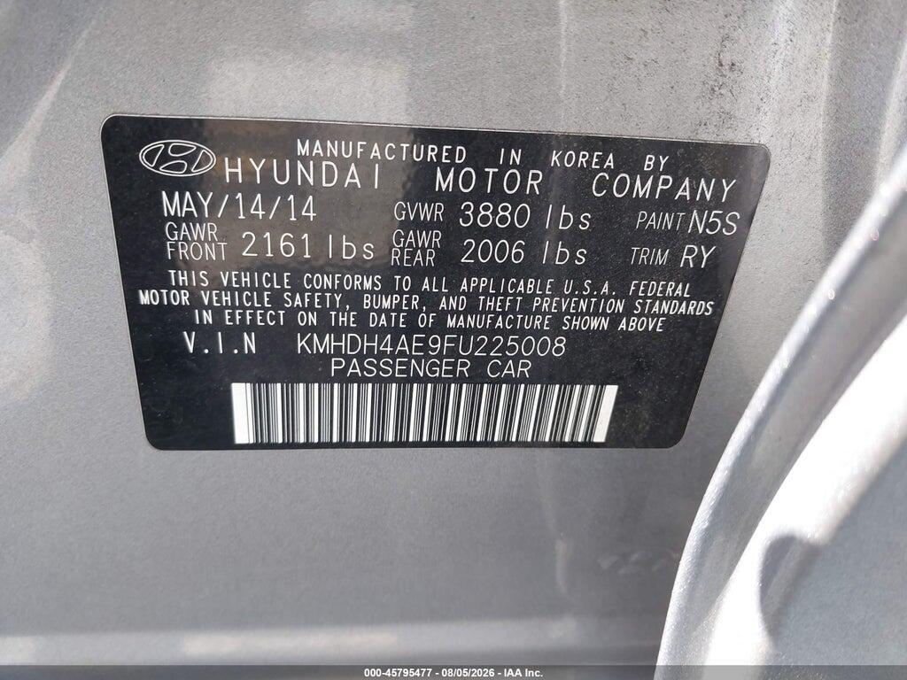 KMHDH4AE9FU225008 2015 HYUNDAI ELANTRA photo no. 9