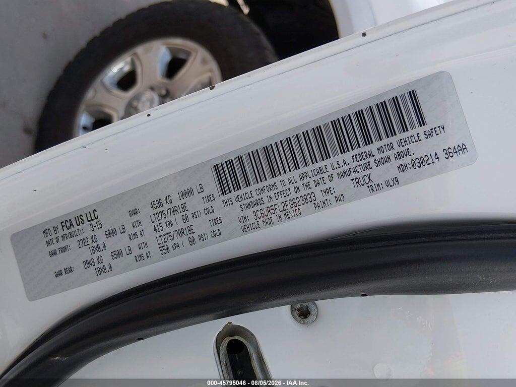 3C6UR5FL2FG623833 2015 RAM 2500 photo no. 9
