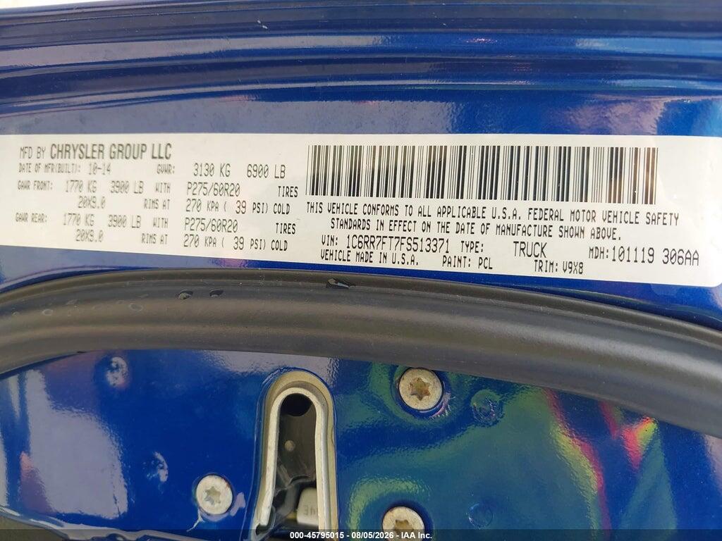 1C6RR7FT7FS513371 2015 RAM 1500 photo no. 9
