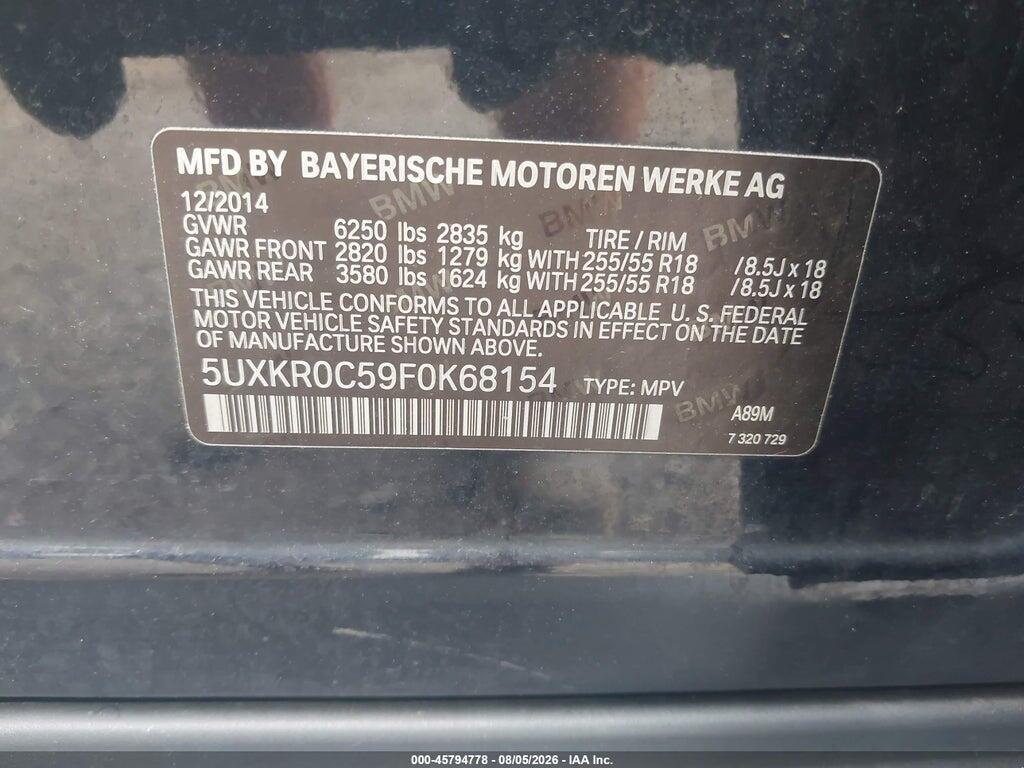 5UXKR0C59F0K68154 2015 BMW X5 photo no. 9