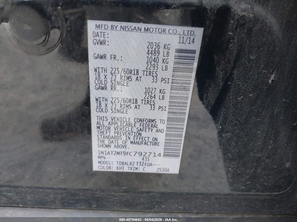 5N1AT2MT9FC792714 2015 NISSAN ROGUE photo no. 9