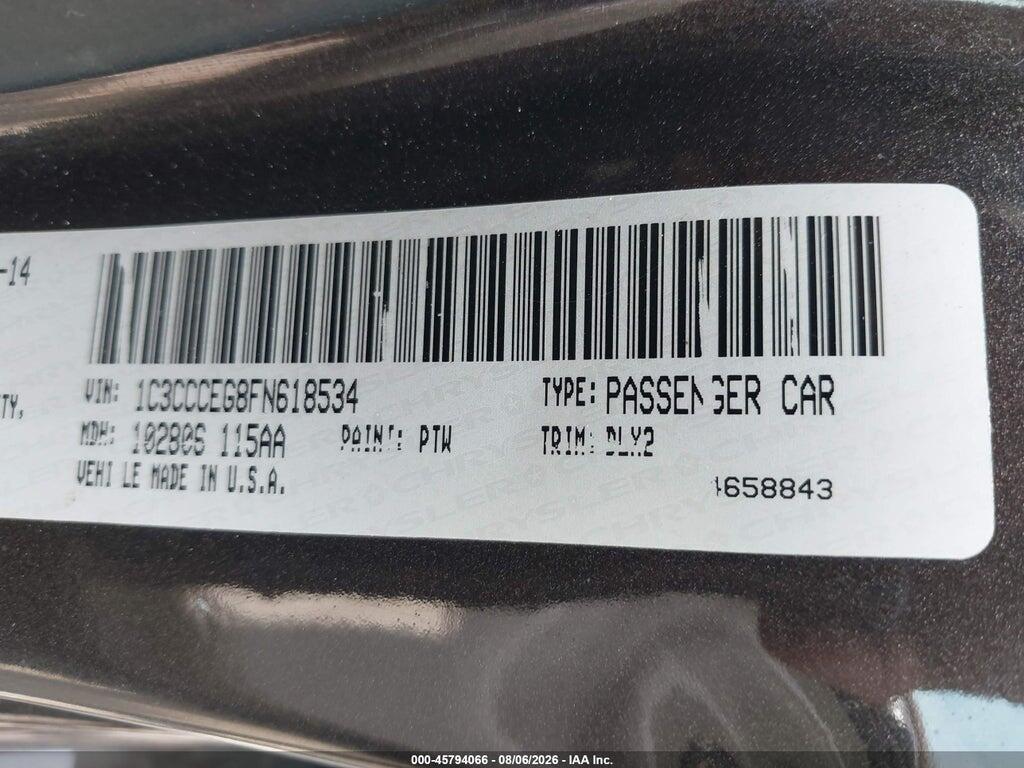 1C3CCCEG8FN618534 2015 CHRYSLER 200 photo no. 9