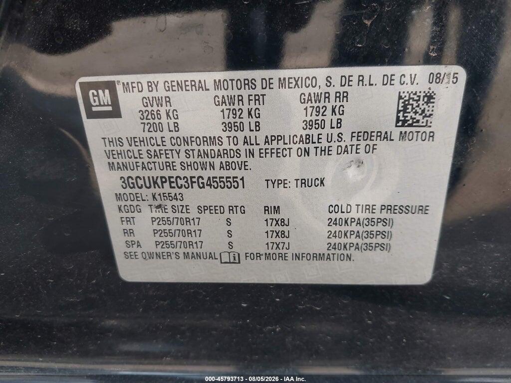 3GCUKPEC3FG455551 2015 CHEVROLET SILVERADO 1500 photo no. 9
