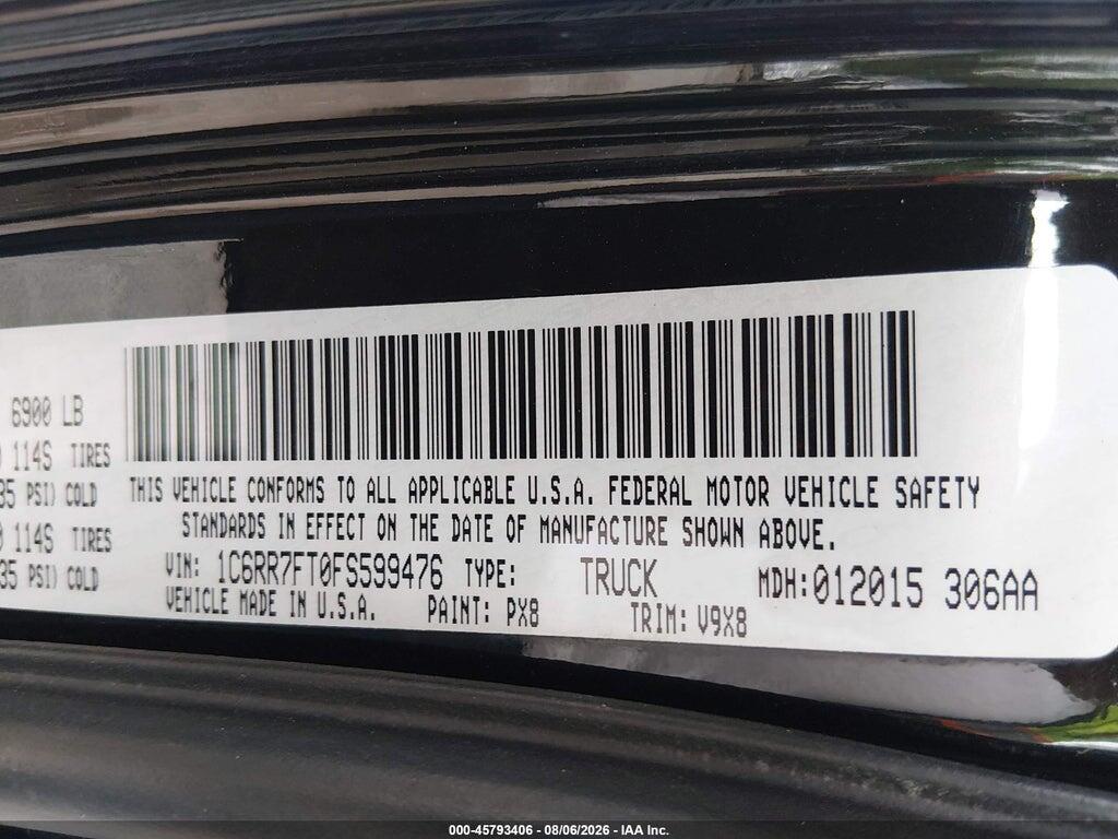 1C6RR7FT0FS599476 2015 RAM 1500 photo no. 9
