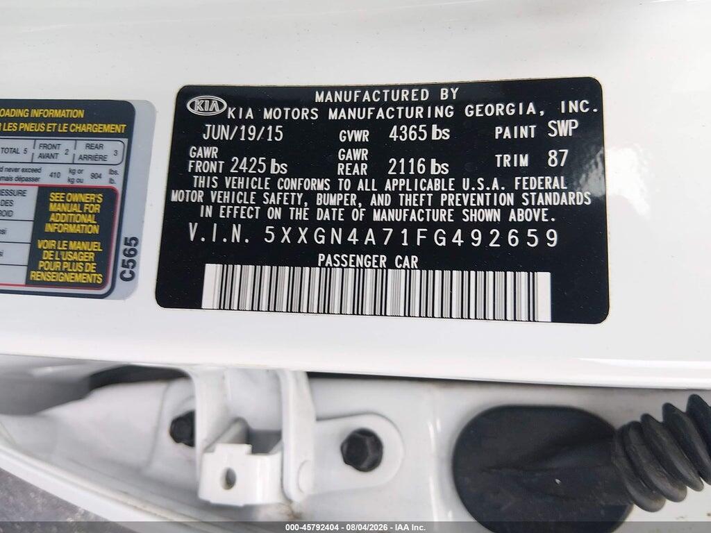5XXGN4A71FG492659 2015 KIA OPTIMA photo no. 9