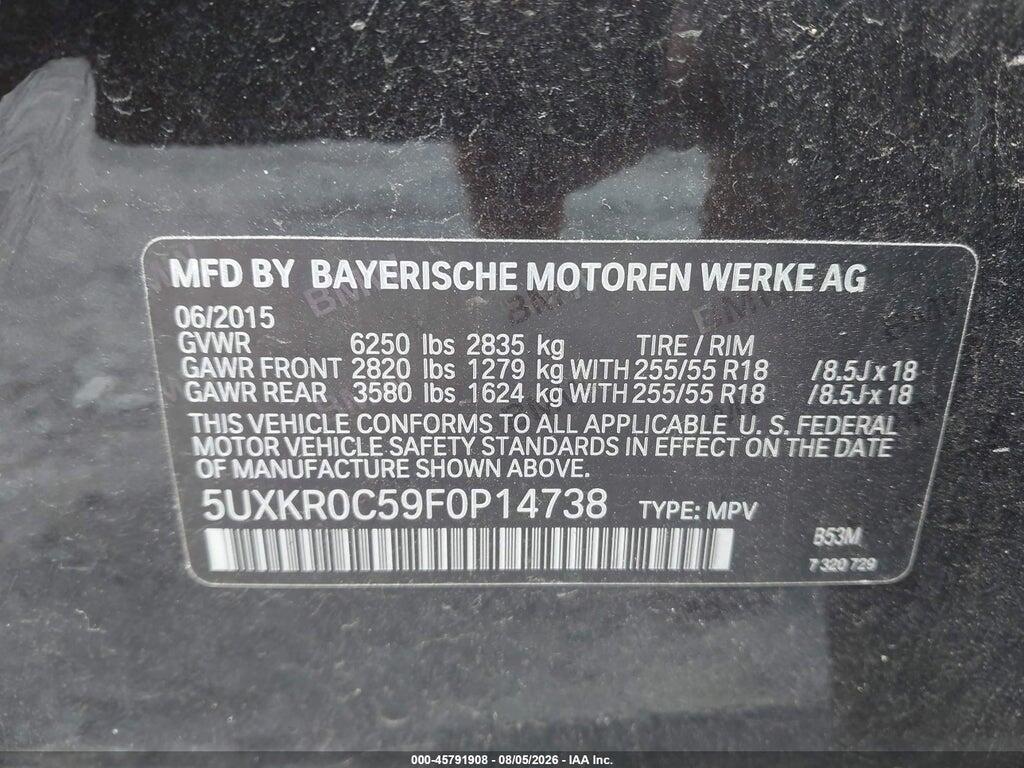 5UXKR0C59F0P14738 2015 BMW X5 photo no. 9