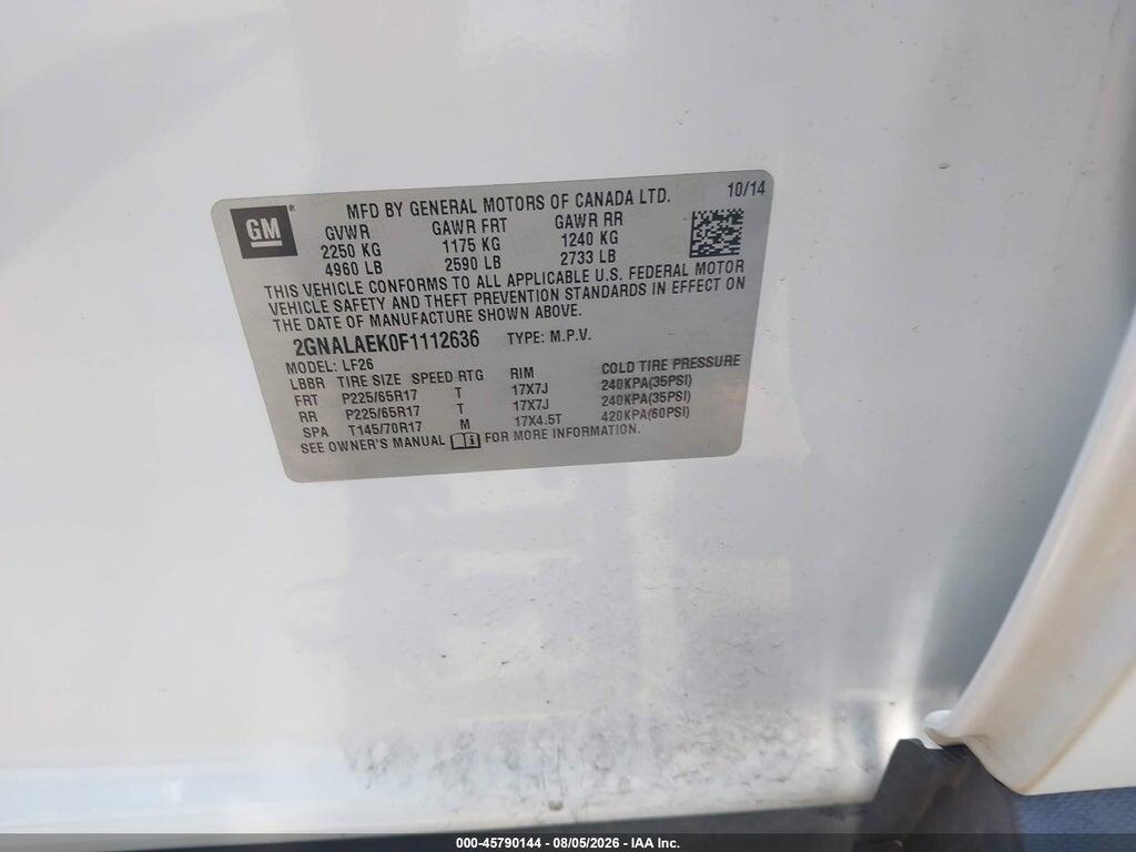 2GNALAEK0F1112636 2015 CHEVROLET EQUINOX photo no. 9