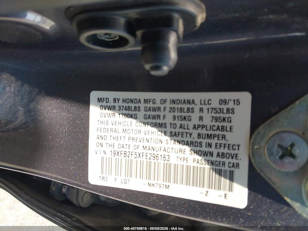 19XFB2F5XFE296163 2015 HONDA CIVIC photo no. 9