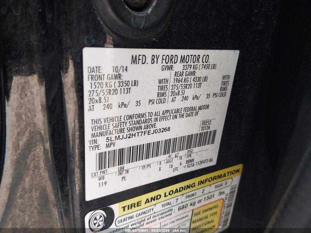 5LMJJ2HT7FEJ03268 2015 LINCOLN NAVIGATOR photo no. 9