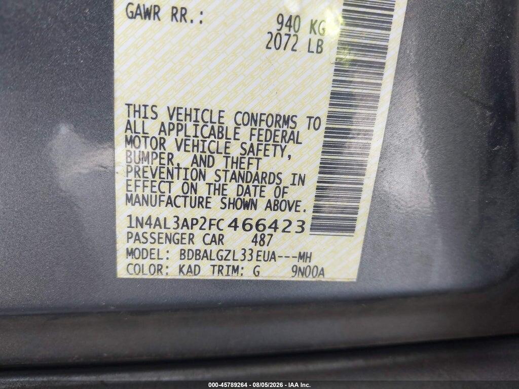 1N4AL3AP2FC466423 2015 NISSAN ALTIMA photo no. 9