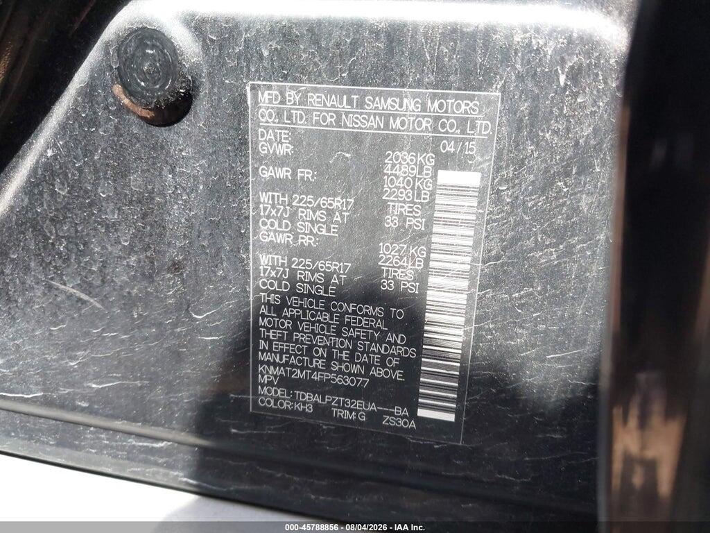 KNMAT2MT4FP563077 2015 NISSAN ROGUE photo no. 9
