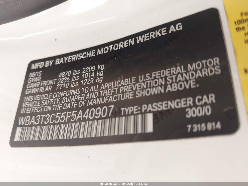 WBA3T3C55F5A40907 2015 BMW 435I photo no. 9