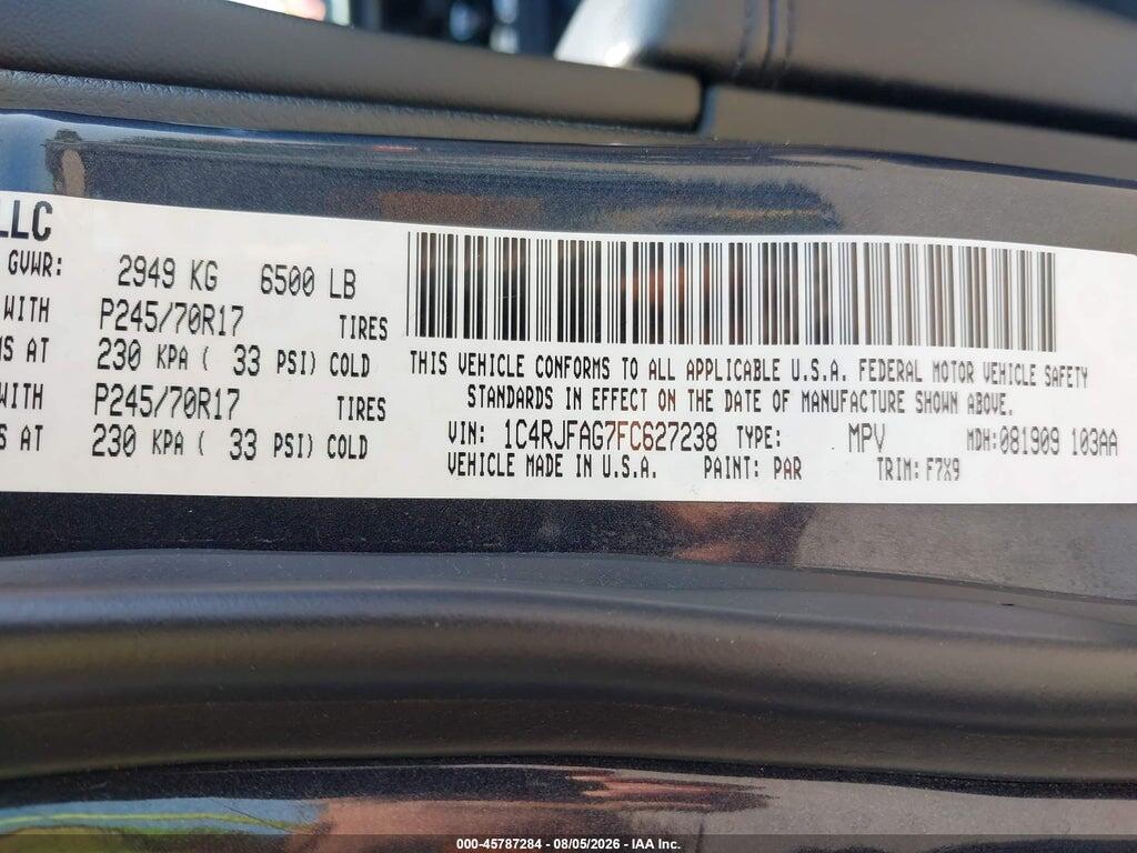 1C4RJFAG7FC627238 2015 JEEP GRAND CHEROKEE photo no. 9
